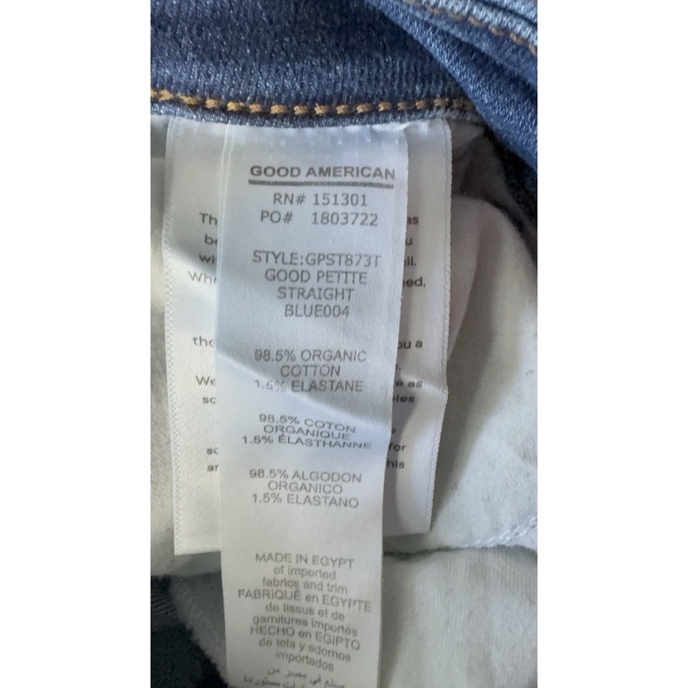 Good American Jeans Women's 8 / 29 Petite Straight High Rise Stretch Medium Wash - Picture 3 of 7